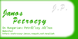 janos petroczy business card